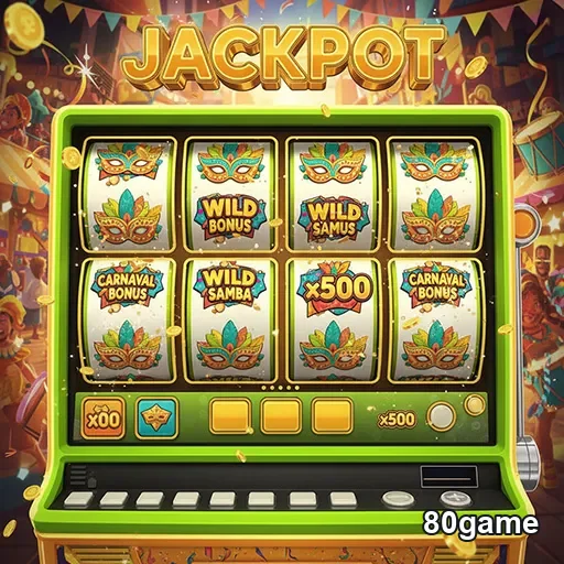 Imagem de máquina caça-níquel jackpot no 80game, simbolizando grandes prêmios.